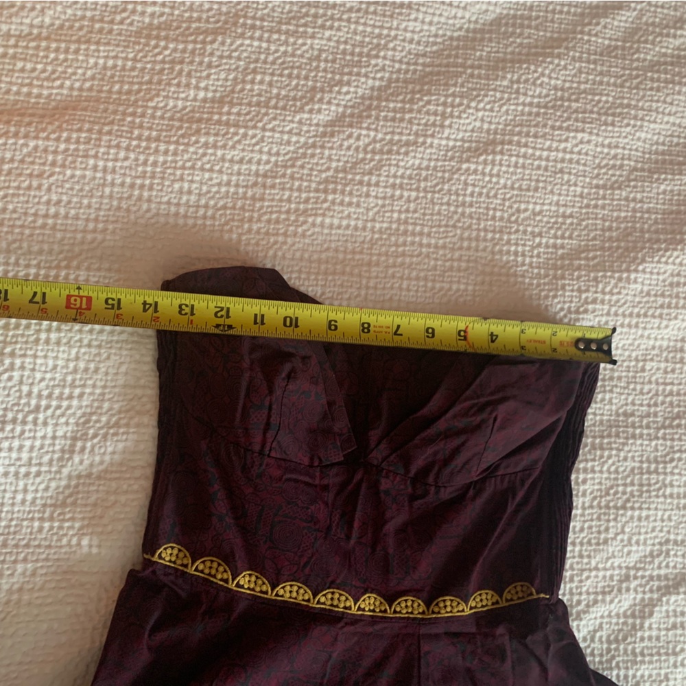 Eggplant, fit and flare, knee length, eggplant, Anthropologie cotton dress - Picture 10 of 13